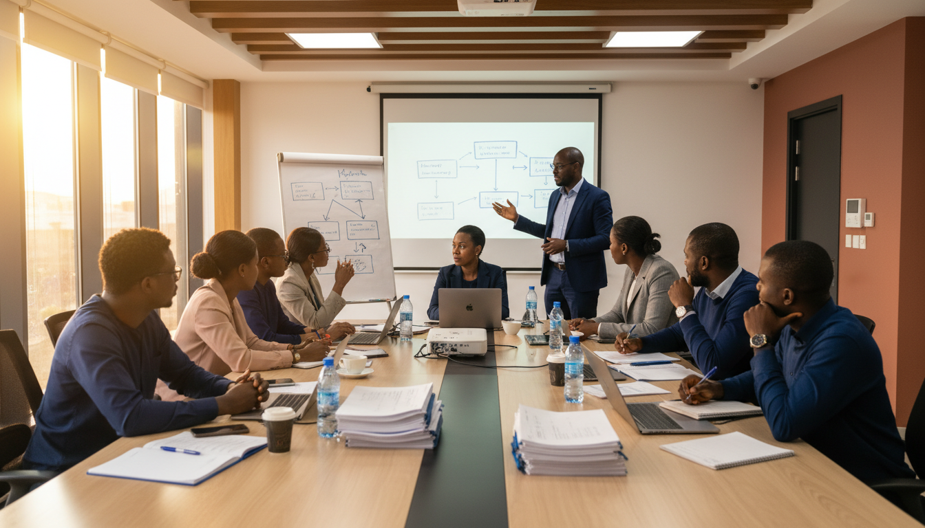 Nigerian business founders in a structured workshop session in Abuja